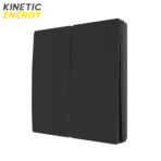 Intrerupator fara fire si fara baterie cu 2 butoane, negru, Kinetic Energy