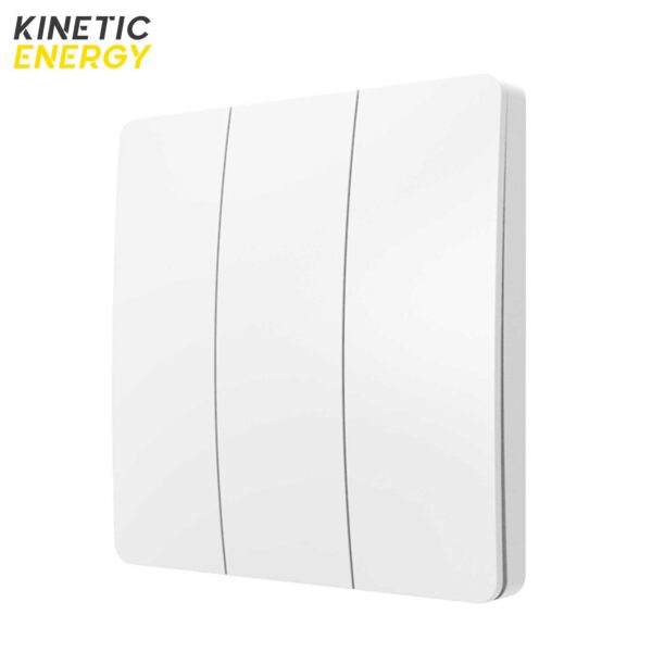 Intrerupator fara fire si fara baterie cu 3 butoane, alb, Kinetic Energy