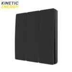 Intrerupator fara fire si fara baterie cu 3 butoane, negru, Kinetic Energy