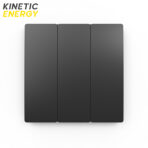Intrerupator triplu Wireless Kinetic Energy, Negru - imagine 2